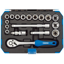 Draper 16359 DD18M ⅜" Sq. Dr. 18 Piece Metric Socket Set 8-22mm