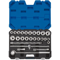 Draper 16484 T26AMN/B 3/4" Sq. Dr. Metric/Imperial AF Combined Socket Set (26 Piece)