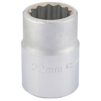 Draper 16691 T-MM/B 3/4" Square Drive 12 Point Socket (22mm)