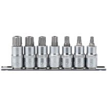 Draper 16334 H-TXT/7/55 1/2" Sq. Dr. TX Star® Security Socket Bit Set (7 Piece)