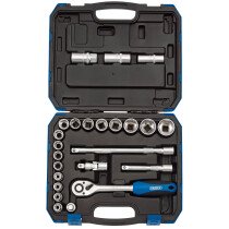 Draper 16362 HD24M 1/2" Drive Metric Socket Set (24 Piece)