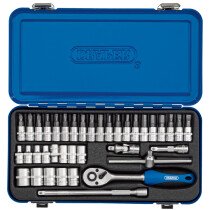 Draper 16366 BD38M/MT 1/4" Sq. Dr. Metric Socket Set in Metal Case (38 Piece)