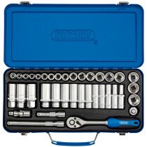 Draper 16367 DD37M/MT 3/8" Sq. Dr. Metric Socket Set (37 Piece)