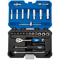 Draper 16443 B25MN/SG 1/4" Sq. Dr. Metric Socket Set (25 Piece)