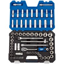 Draper 16456 H63AMN/SG 1/2" Drive Metric/Imperial AF Combined Socket Set (63 Piece)