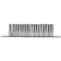 Draper 16495 D11AD/SR 3/8" Sq. Dr. Imperial AF Deep Sockets on Metal Rail (11 Piece)