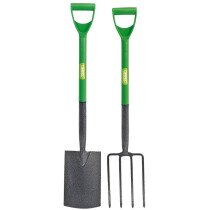 Draper 16566 EF/DSDF/SET Easy Find Carbon Steel Garden Fork and Spade Set