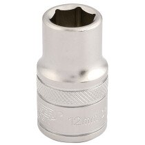 Draper 16601 H-MM/MS 1/2" Square Drive 6 Point Metric Socket (12mm)