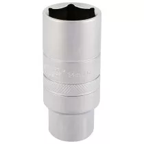 Draper 16777 DT-PLUG/MS 3/8" Square Drive 14mm Thread 6 Point Satin Chrome Spark Plug Socket (21mm Socket)