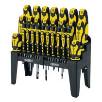 Draper 16824 Soft Grip Screwdriver and Bit Set. Yellow (47 Piece)