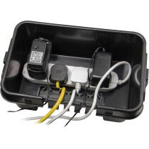 SLx 17001PI Weatherproof IP55 Water-Resistant Outside Electrical Box for Extension Leads, 4 Outlet Cable Box