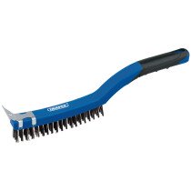Draper 17179 WBSC14 Wire Scratch Brush with Scraper (3 Row)