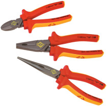 CK T3805 Red Line VDE Pliers Set - 3 Piece