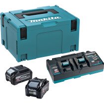 Makita 1911E7-9 40v XGT Powersource Kit, 2 x BL4040F + DC40RB Dual Port Charger 240v in Makpac Case
