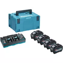 Makita 191U47-2 40v XGT Powersource Kit , 4x 40v - 5.0AH Batteries and 110v Dual Charger In Makpac Case