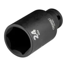 Draper 20182 409D-MM Hi Torq® Metric Deep Impact Socket, 3/8" Sq. Dr., 24mm