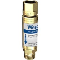 Wescol 2028 Type 83 Flashback Arrestor for Oxygen Gas (3/8"BSP Right Hand Thread)