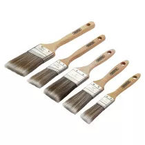 Draper 20445 PB-A/WOOD-5PC Wood Handle Paint Brush Set (5 Piece)