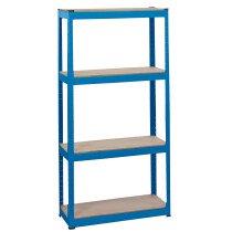 Draper 21658 MSU152 Steel Shelving Unit, Four Shelves (L760 x W300 x H1520mm)