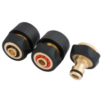 Draper 24529 GWBR-3PC Brass and Rubber Hose Connector Set (3 Piece)