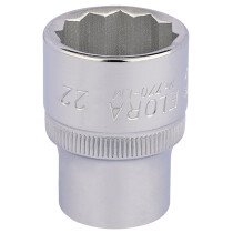 Elora 770-LM 22mm 1/2" Square Drive Bi Hexagon Socket 24674