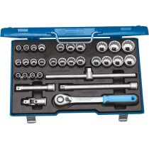Gedore 2546043 Socket Set Metric & AF Unit Drive 31 Piece 1/2" Drive D 19 XMAU-20