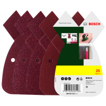 Bosch 2607017113 25-Piece Sanding Sheet Set For Multi-Sanders, Grit 80, 120, 180 G= 80, 120, 180 (Pack Of 25)