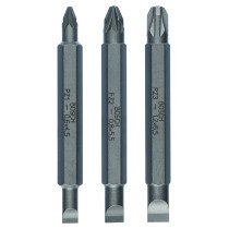 Bosch 2607001747 Mixed pack of 3 double ended bits. LS 1.2x6.5-Pz 3 (× 1)LS 0.6x4.5-Pz 1...