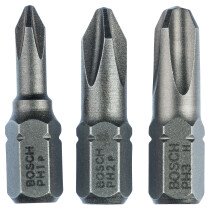 Bosch 2607001752 3 piece assorted screwdriver bit packs. Ph1 (25mm) × 1Ph2 (25mm) x 1Ph...