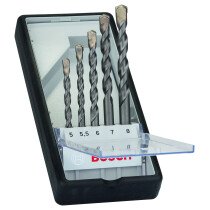 Bosch 2607010526 Robust Line 5 Piece Concrete & Masonry Drill Bit Set Silver Percussion