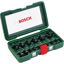 Bosch 2607019468 15-Piece Tc Router Bit Set (1/4" Shank) (1 Pack Of 15)