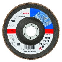 Bosch 2608603659 X431 Flap Disc, Standard For Metal 125mm, 22.23mm, 120 (10 Packs Of 1)