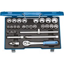 Gedore 2682877 Socket Set Metric Unit Drive 28 Piece 1/2" Drive D 19 VMU-10