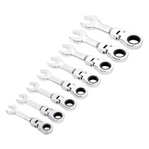 Draper 27982 8230FMMBS/8 Hi Torq® Metric Stubby Flexible Head Ratchet Combination Spanner Set (8 Piece)