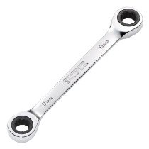 Draper 27735 8231BSMM Hi Torq® Metric Double Ratchet Ring Spanner, 8 X 9mm