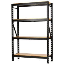 Draper 27976 MS400-54-18PC W Bunker® 18 Piece Modular 4 Tier Racking With Hardwood Shelving, 1500mm