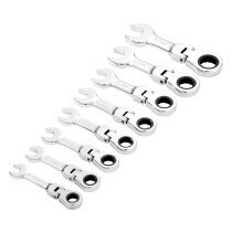 Draper 27982 8230FMMBS/8 Hi Torq® Metric Stubby Flexible Head Ratchet Combination Spanner Set (8 Piece)
