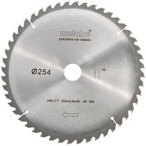 Metabo 628061000 254 x 30mm 48 Tooth (Negative rake) Circular Saw Blade