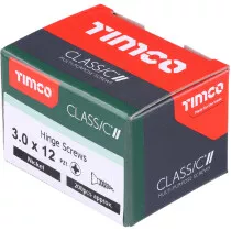 3.0mm x 12mm Classic Hinge Screw PZ1- NKL (Box of 200) 30012CLAHN Timco