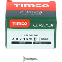 3.0mm x 16mm Classic Hinge Screw PZ1- NKL (Box of 200) 30016CLAHN Timco