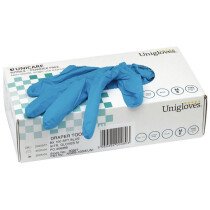 Draper 30927 NGSB-100M/UNI Medium Blue Powder Free Nitrile Gloves (Pack of 100)