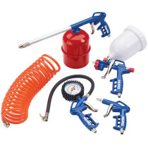 Clarke 3110157  KIT1100 5 Piece Air Tool Kit with Gravity Fed Spray  