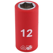 Draper 31615 D6VDE-MM 3/8" Sq. Dr. Fully Insulated VDE Socket (12mm)