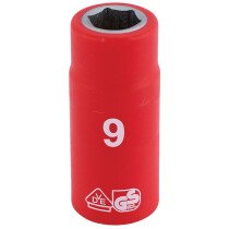 Draper 31469 B6VDE-MM 1/4" Sq. Dr. Fully Insulated VDE Socket (9mm)