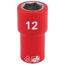 Draper 31490 B6VDE-MM 1/4" Sq. Dr. Fully Insulated VDE Socket (12mm)