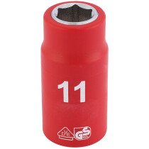 Draper 31571 D6VDE-MM 3/8" Sq. Dr. Fully Insulated VDE Socket (11mm)