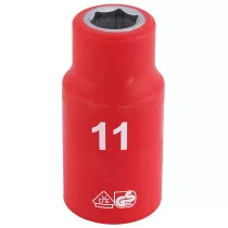 Draper 31784 H6VDE-MM/B 1/2" Sq. Dr. Fully Insulated VDE Socket (11mm)