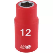 Draper 31785 H6VDE-MM/B 1/2" Sq. Dr. Fully Insulated VDE Socket (12mm)