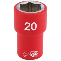 Draper 31882 H6VDE-MM/B 1/2" Sq. Dr. Fully Insulated VDE Socket (20mm)