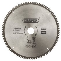 Draper 31978 SBTCG2 Tct Triple Chip Grind Circular Saw Blade, 255 X 30mm, 100 T